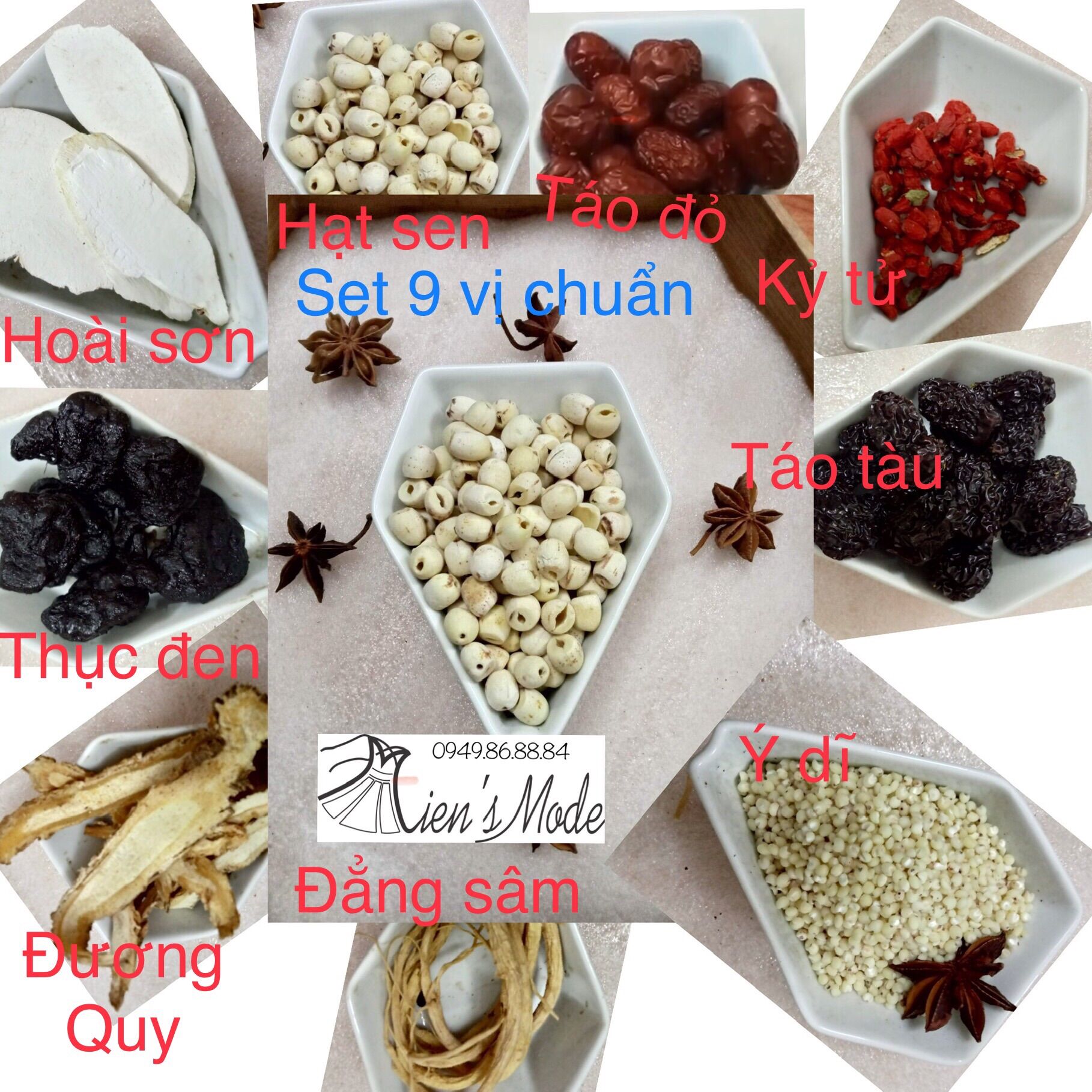 Set Gia vị tiềm gà hầm gà, chim, dê 100gr (đông trùng hạ thảo tặng túi lọc)