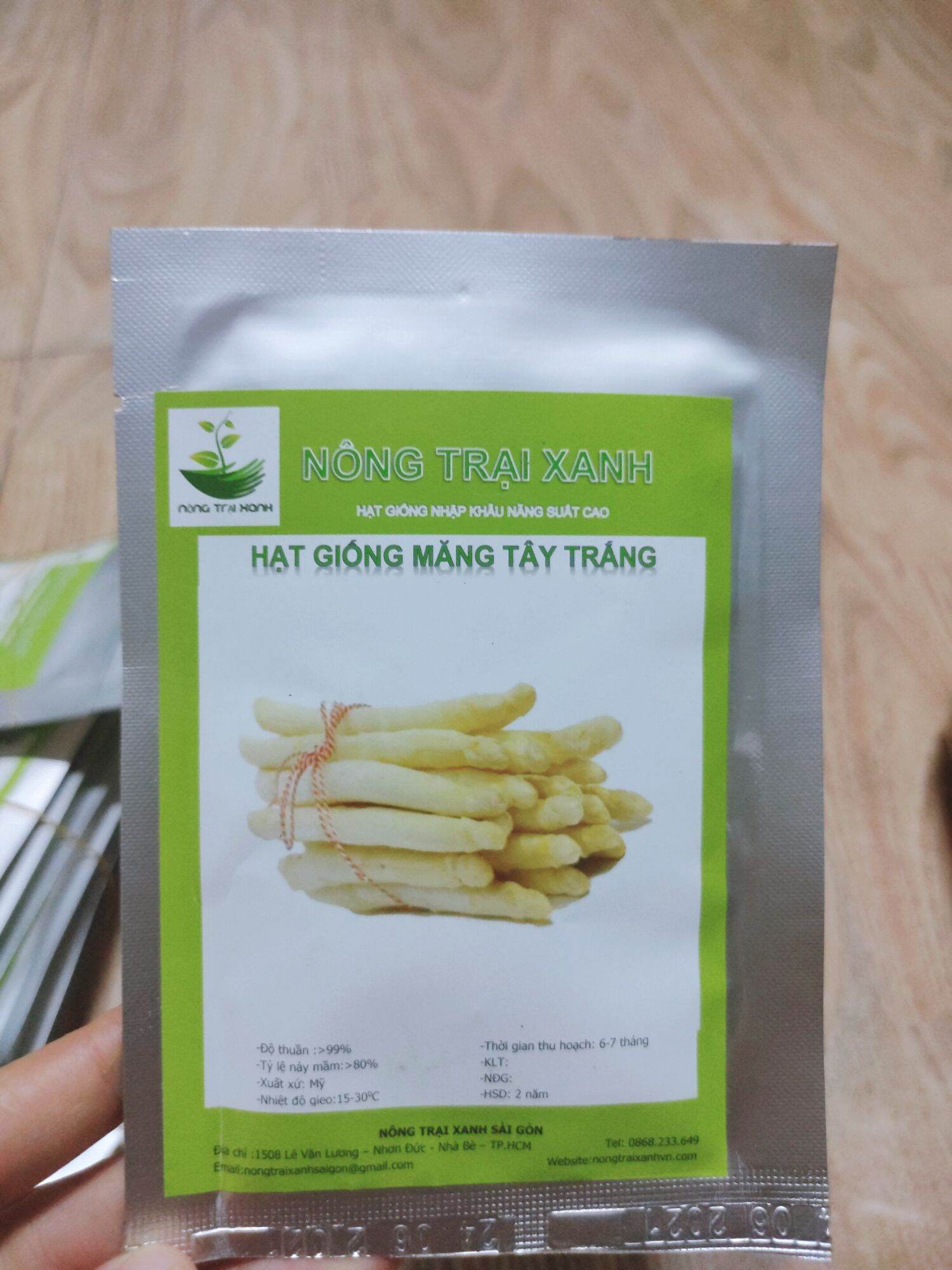 Hạt giống măng tây xanh, trắng