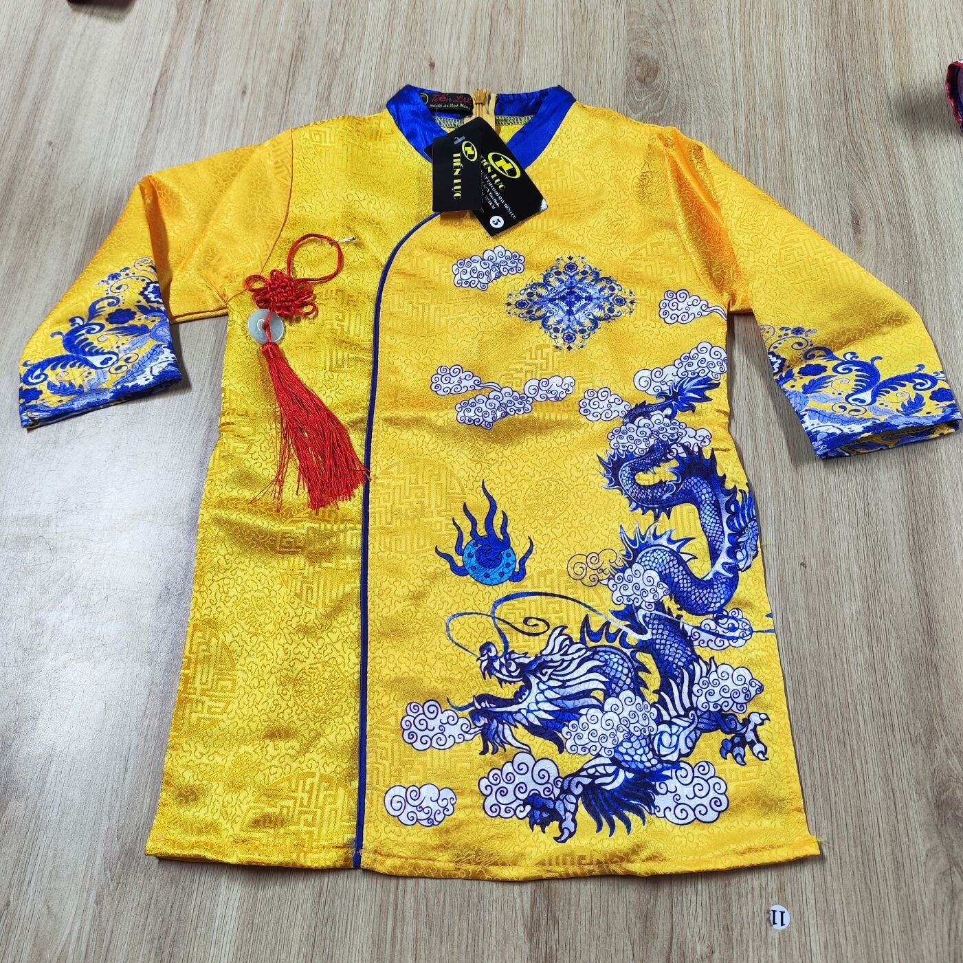 Áo Dài Bé Trai Vải Gấm