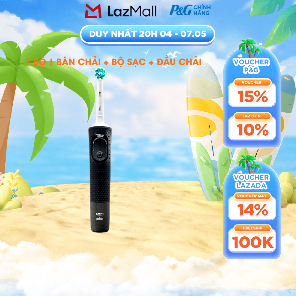 Bộ bàn chải điện Oral-B Vitality Pro Black
