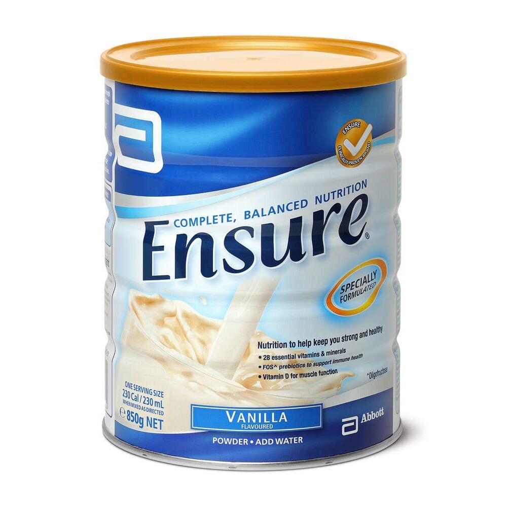 DATE 7/24 Hộp sữa bột ensure ÚC hương vanilla hộp 850g