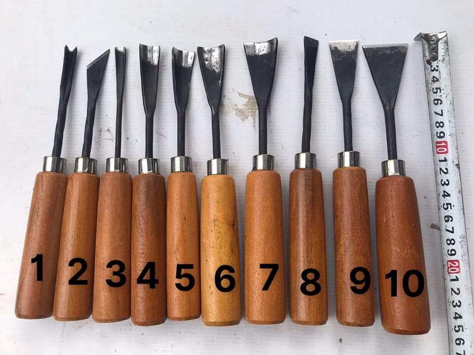 bộ 10 đục bonsai, đục gỗ