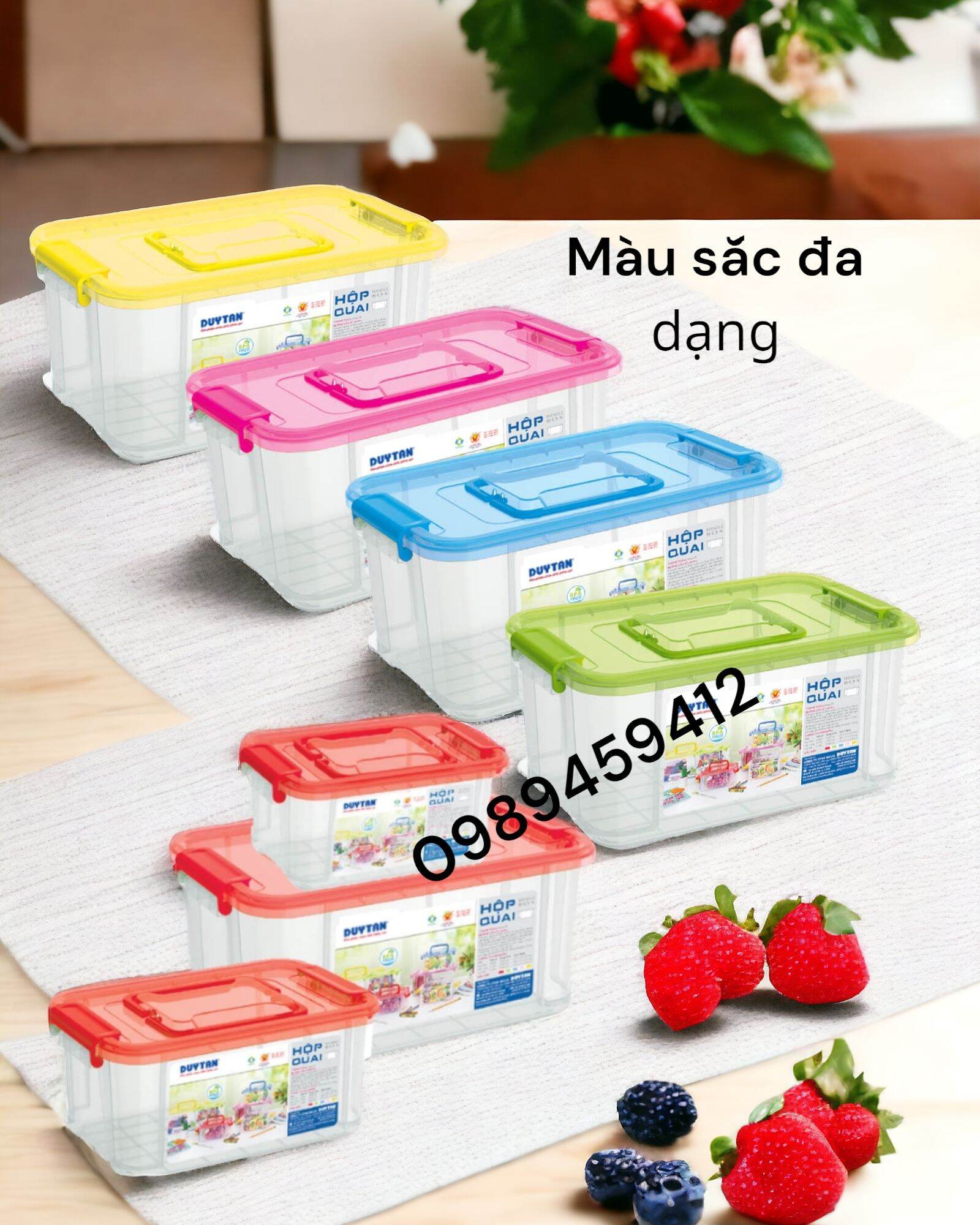 Hộp nhựa quai xách Matsu Duy Tân | hộp đựng thực phẩm