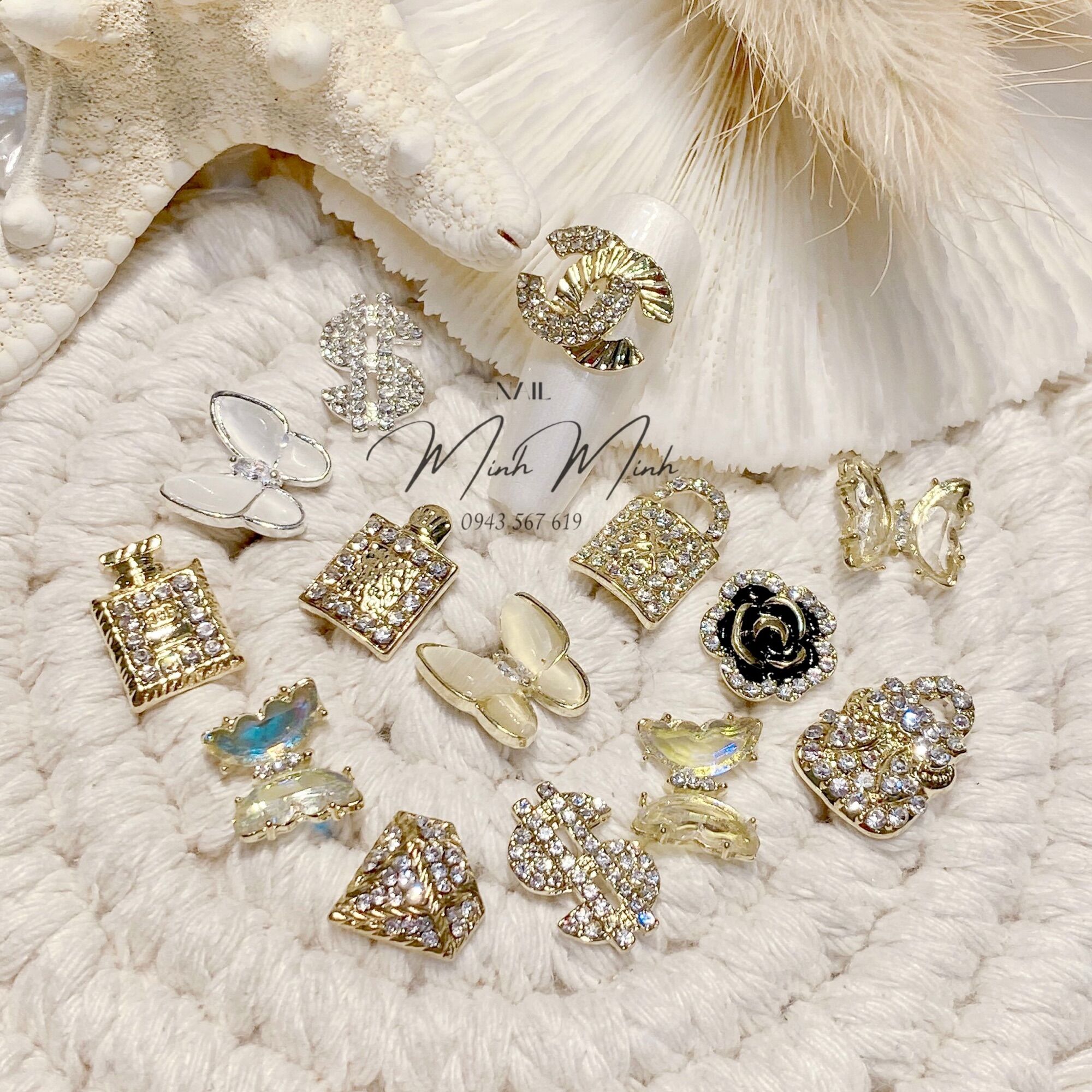Charm cao cấp size đại, charm đính móng cỡ to