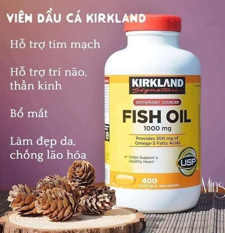 Viên uống Kirkland Fish Oil bổ sung Omega-3 l 400 Viên Nhập khẩu Mỹ
