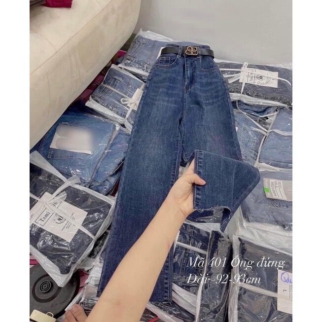 Quần jean Ống Đứng Bao _ Form co dãn _ Lưng Siêu Cao
