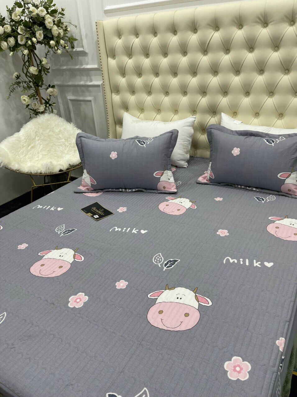 Bộ ga gối chun trần Bambilo 2mx2m2
