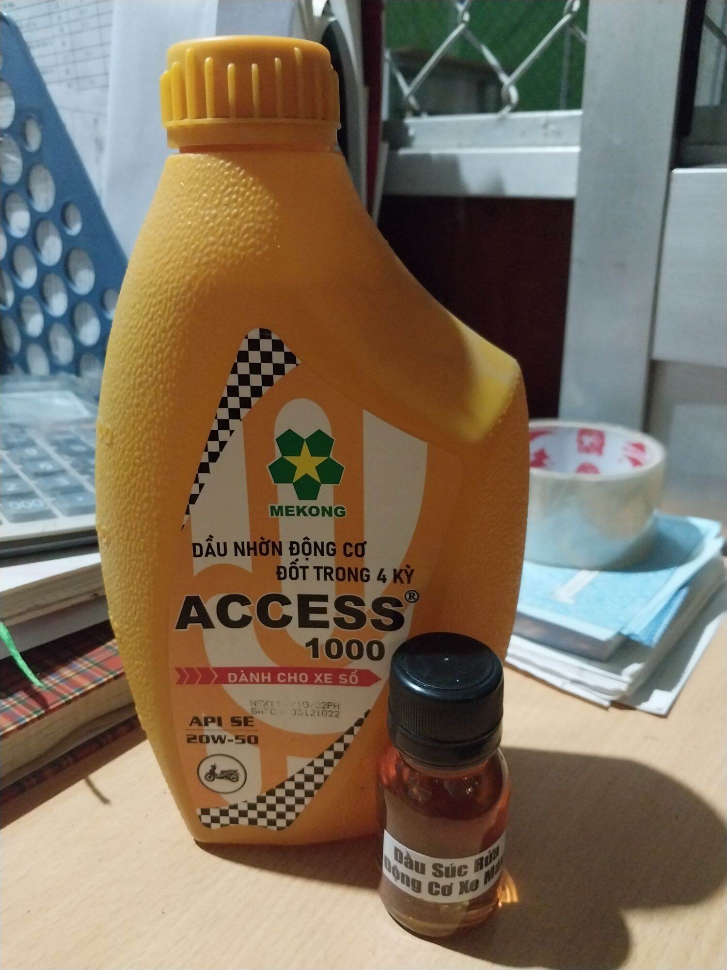 dầu động cơ 4T chuyên dùng cho xe gắn máy (xe số) Access 1000 20w50, API SE, dung tích 1 lít, siêu khuyến mãi, giá cực sốc, MP store, thương hiệu mekong