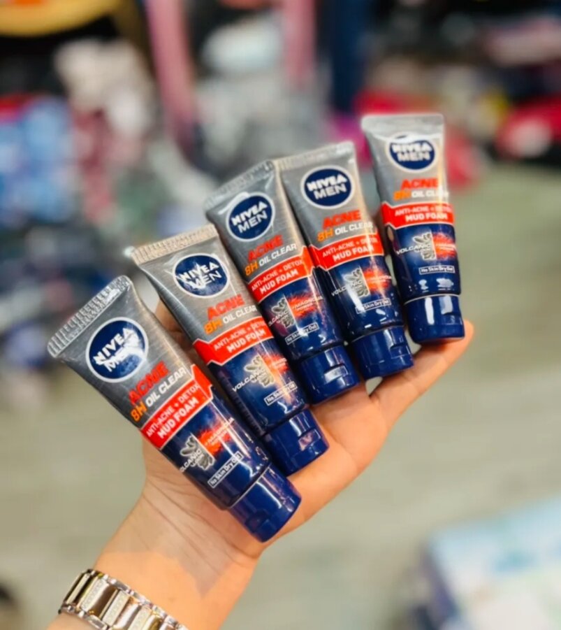 Combo 5 - sữa rửa mặt nivea men acne 8h oil clear - sữa rửa mặt nivea men đỏ