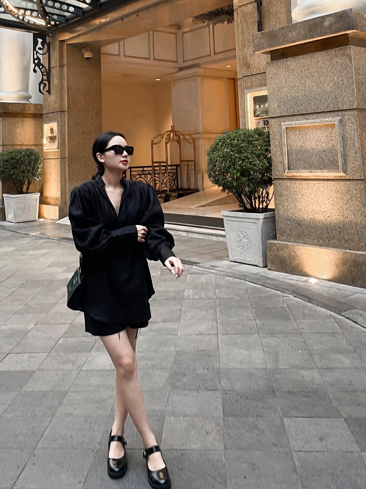 Lylan top - áo sơ mi linen tay bồng thân rộng