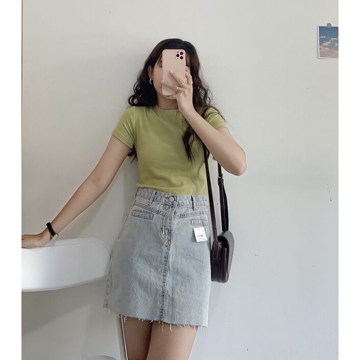 Áo Thun Nữ Trơn Ôm Body Cổ Tròn Siêu Xinh