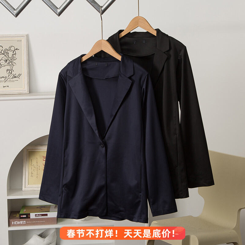 Áo Khoác Vest Nữ Tay Dài Mỏng Nhẹ Màu Trơn Cổ Bẻ Thường Ngày Cho Mùa Thu Năm 2024 Áo Khoác Ngoài Thời Trang Cho Nữ