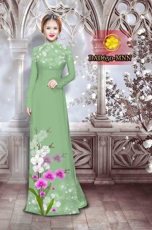 2m vải lụa tằm Ý in kỹ thuật số 3D may áo dài