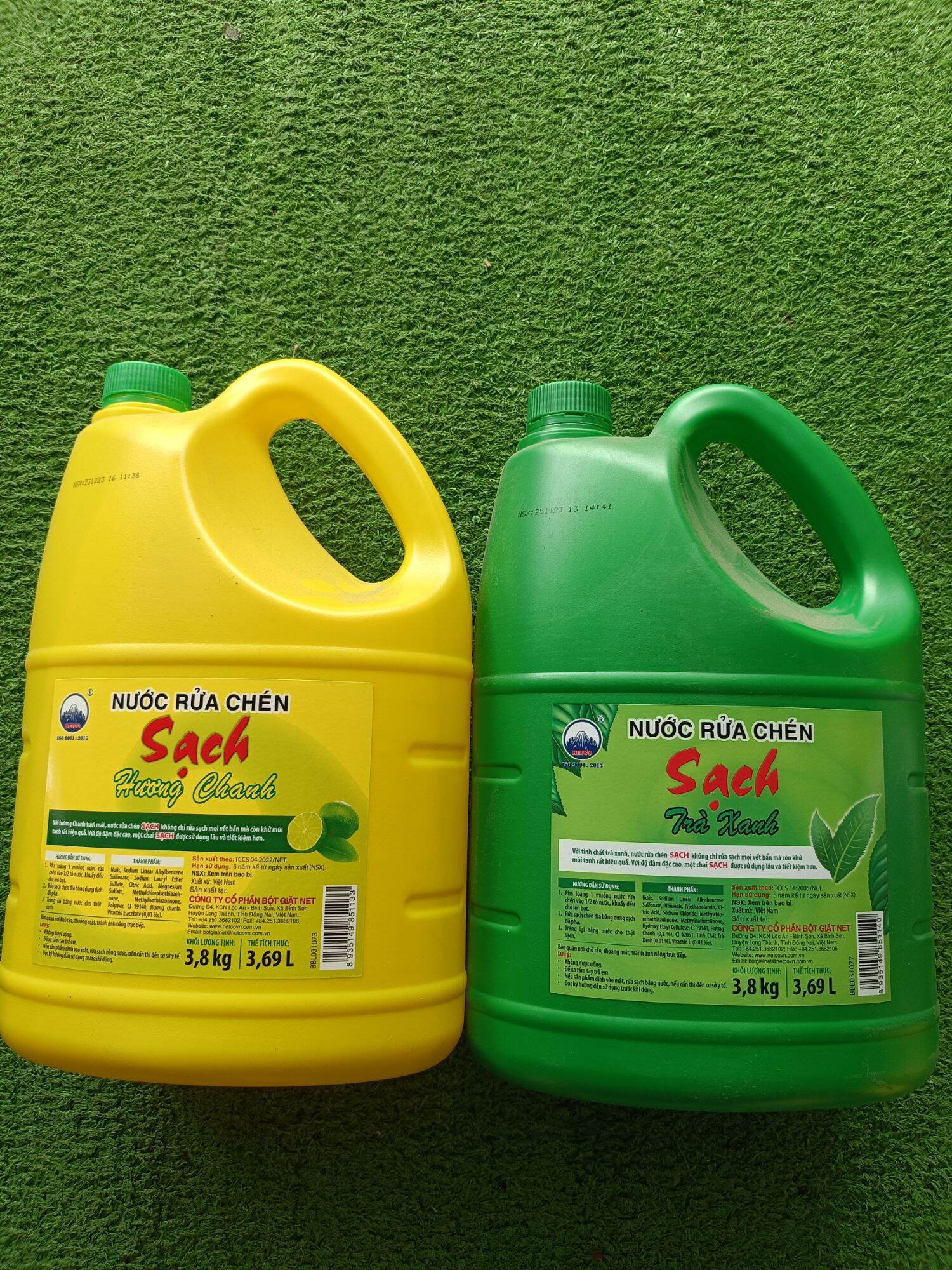 nước rửa chén sạch chanh, sạch trà can 3.8kg