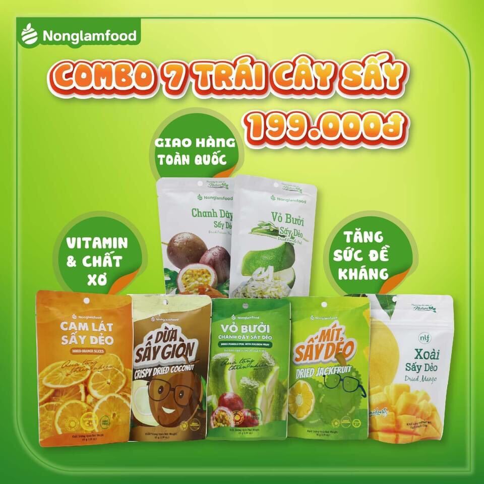 COMBO 7 LOẠI TRÁI CÂY SẤY NÔNG LÂM FOOD