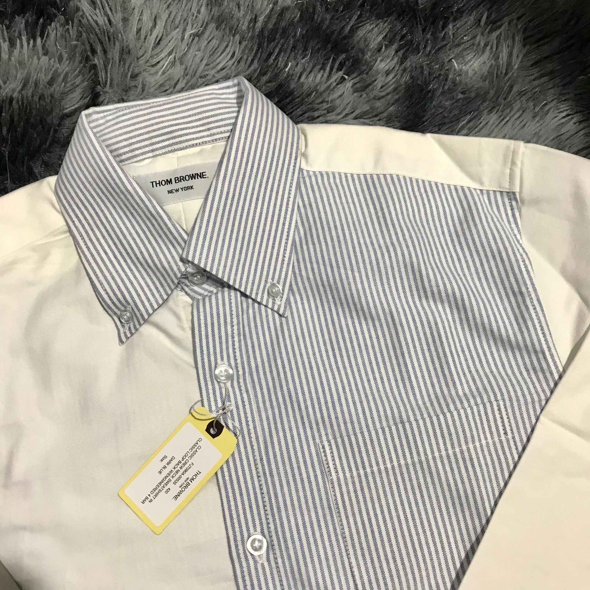 Áo sơ mi Thom Brown trắng sọc xanh