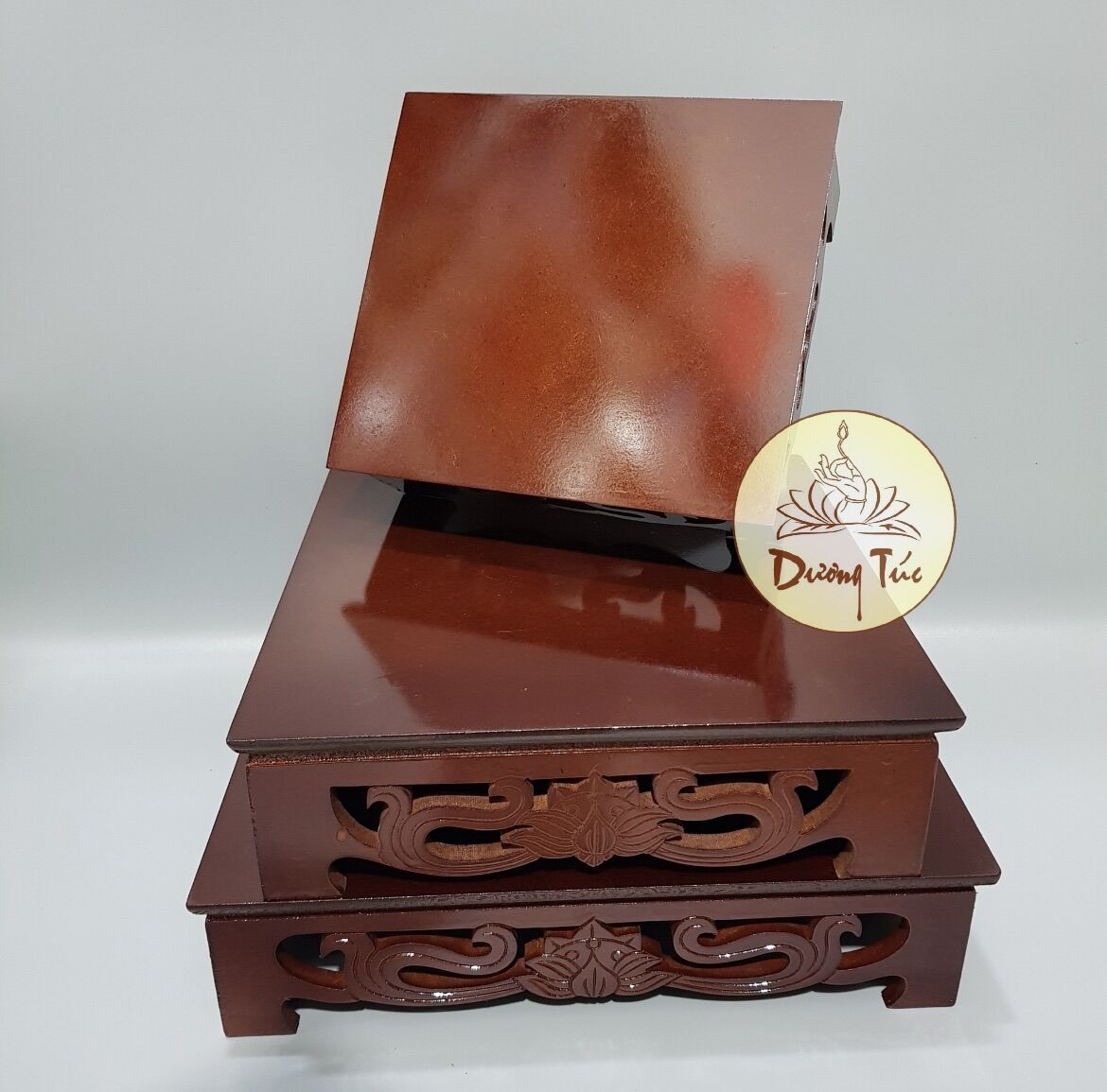 Đôn (Đế) Gỗ Vuông Khắc Đặt Tượng Thờ nhiều cỡ.