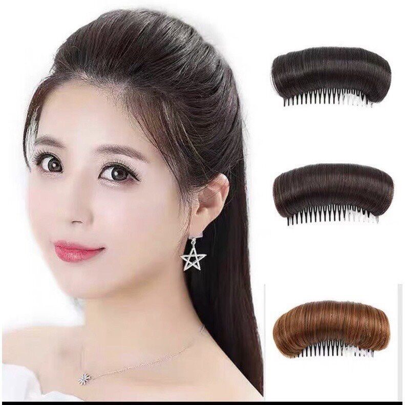 Tóc giả độn phồng mái loại cài bằng tóc tơ