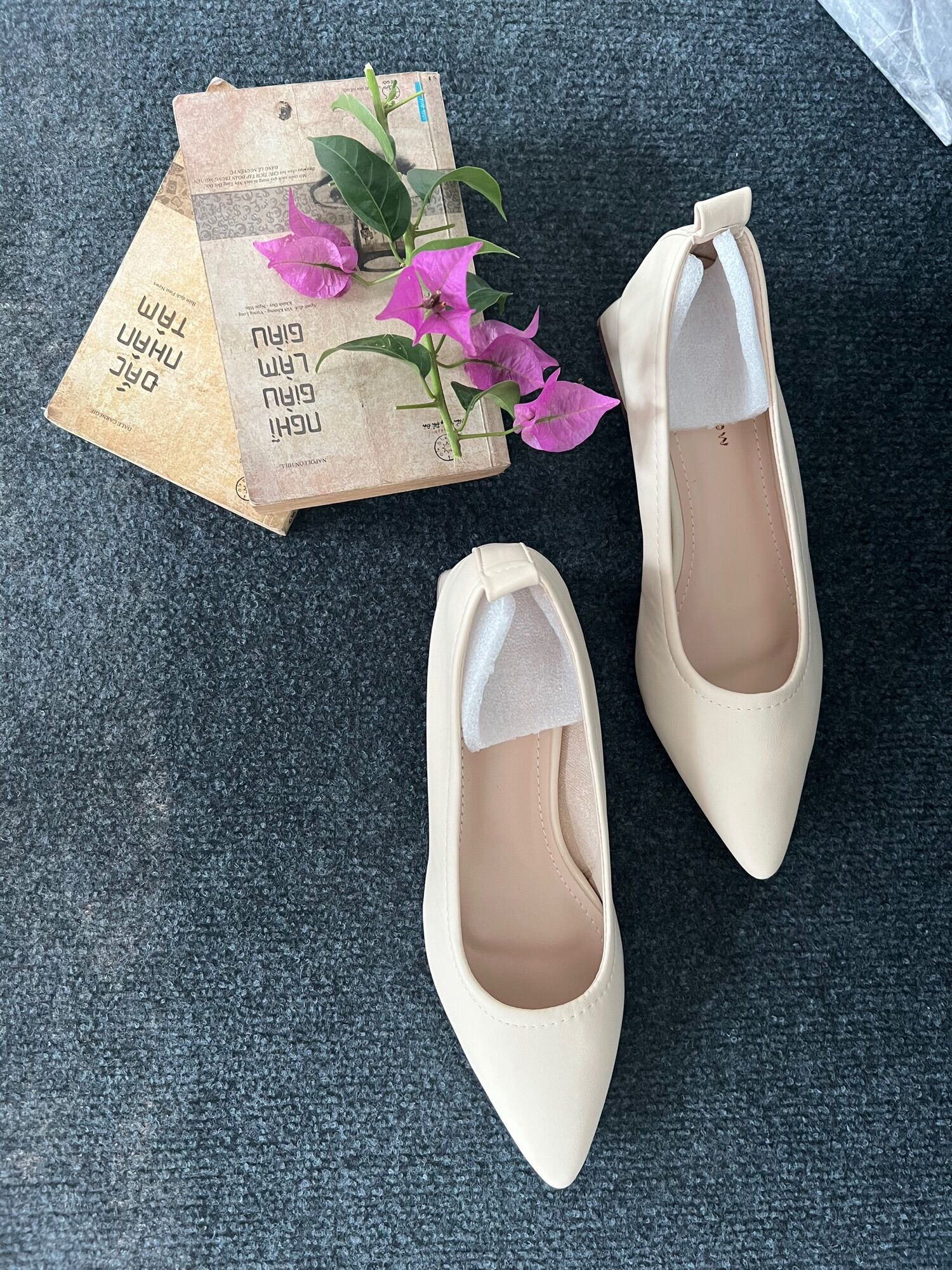Giày công sở mũi nhọn đế 3cm,Giày cao gót nữ,giày nữ