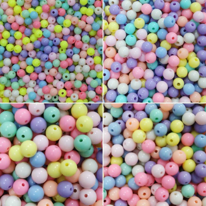 150 hạt nhựa tròn màu pastel size 4mm