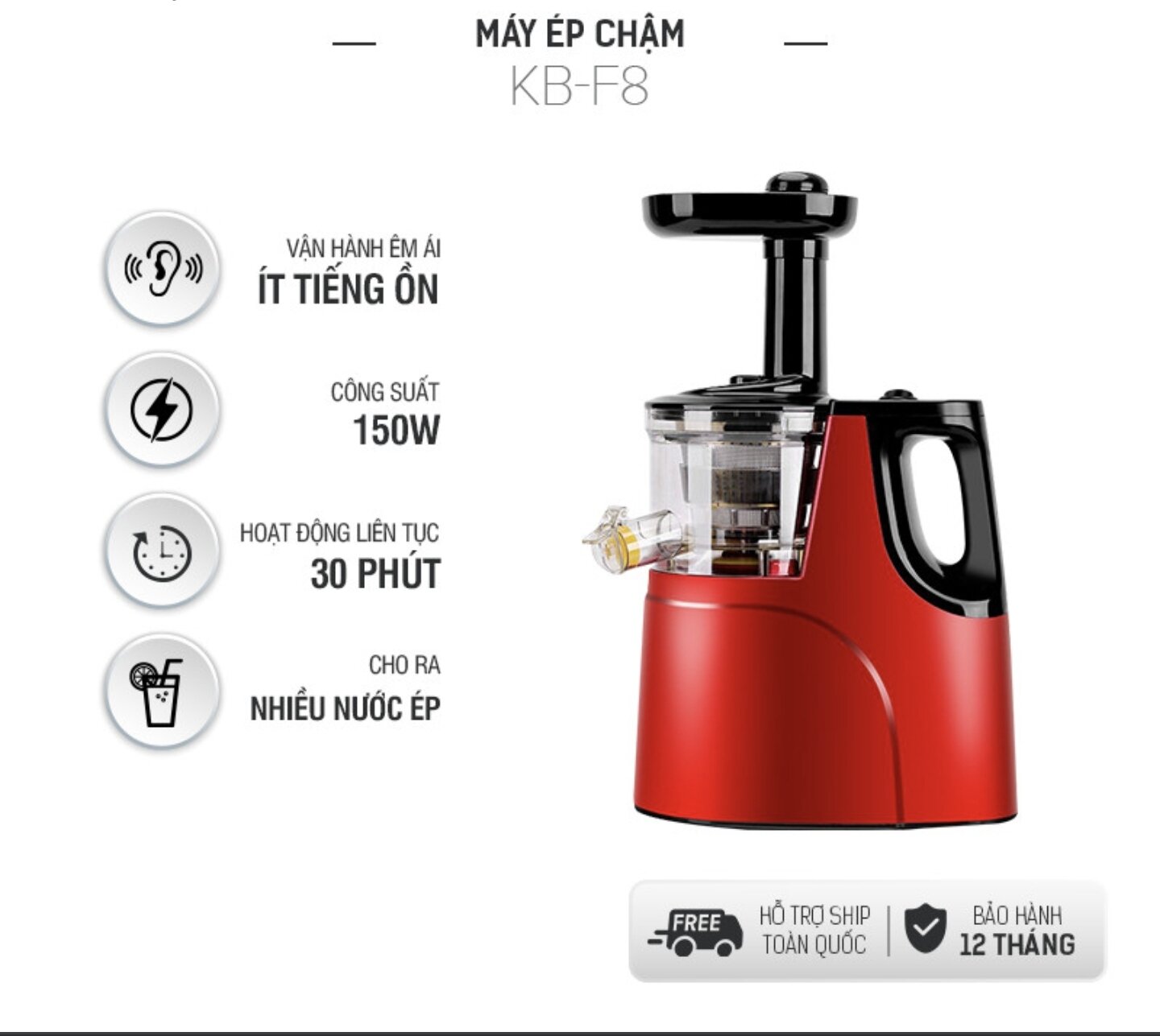 Máy ép chậm nineshield KB-F8