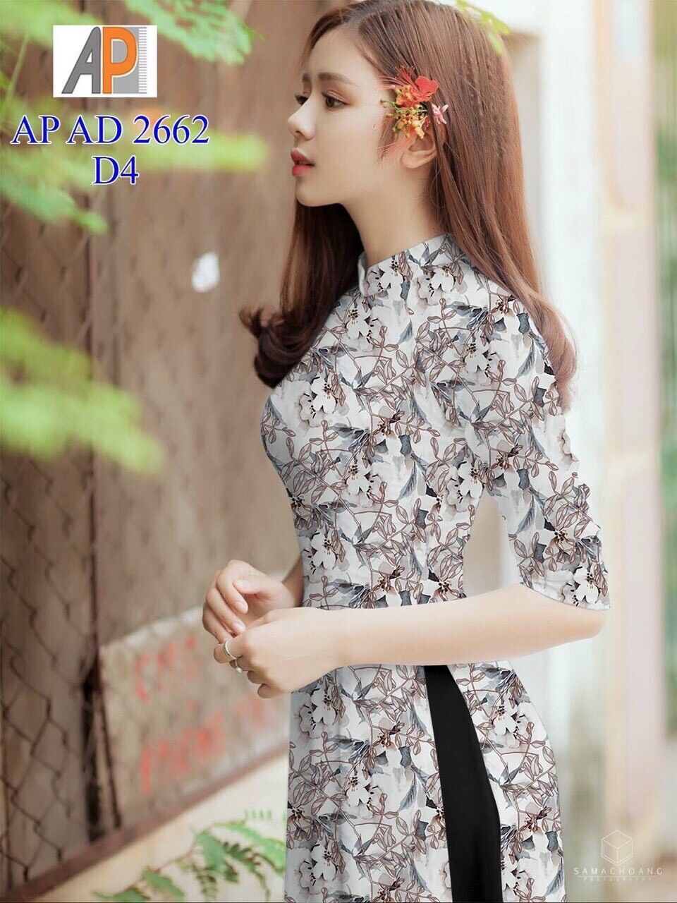 Vải áo dài in hoa đều