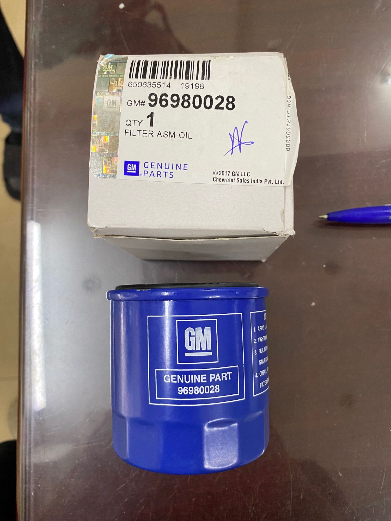 Lọc dầu spark chính hãng gm:96980028