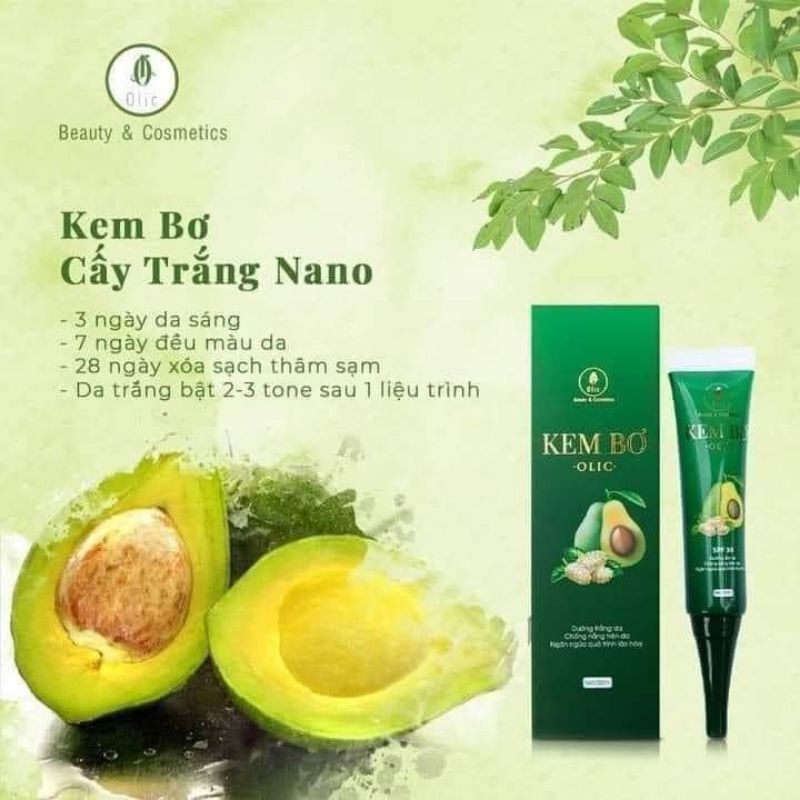 2 Kem Bơ Olic dưỡng trắng chống nắng chính hãngtuyp 20ml