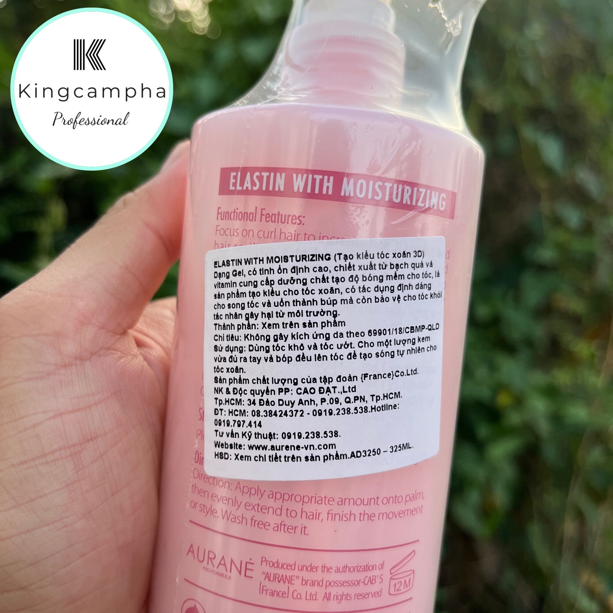 Gel dưỡng tạo kiểu tóc xoăn 3D aurane Elastin With Moisturizing