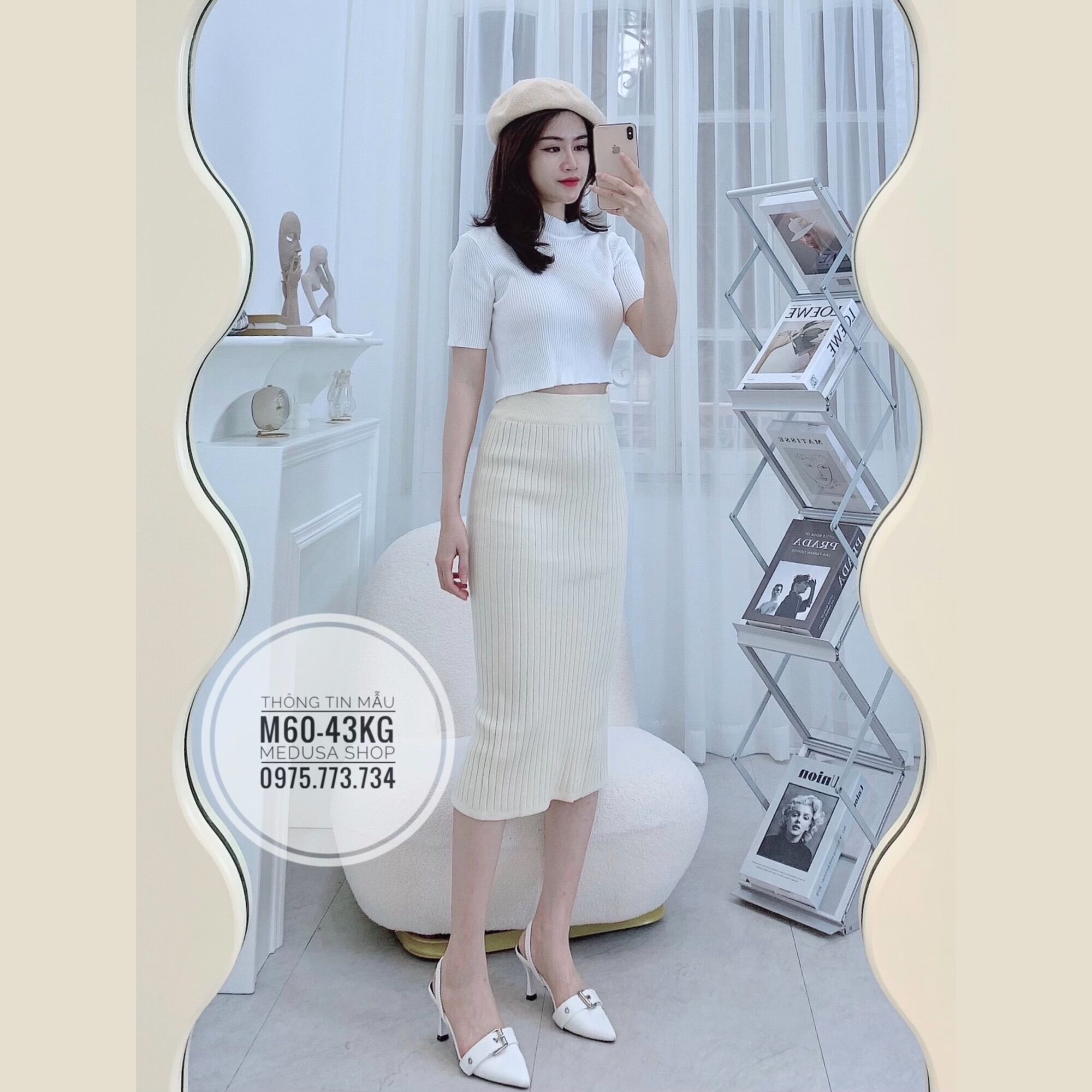 CHÂN VÁY LEN DÁNG LỠ XẺ CHẤT DÀY DẶN