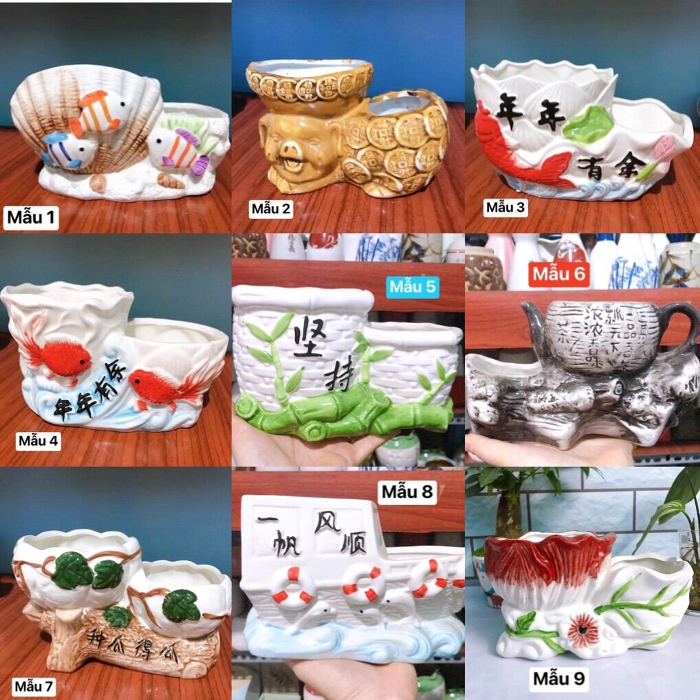 Chậu sứ đôi trồng cây