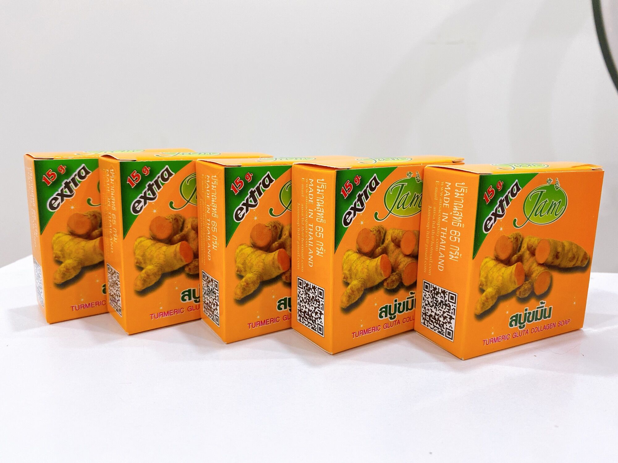 Lốc 6 hộp xà phòng Nghệ Jam Turmeric Gluta Collagen Soap Thái Lan 15g