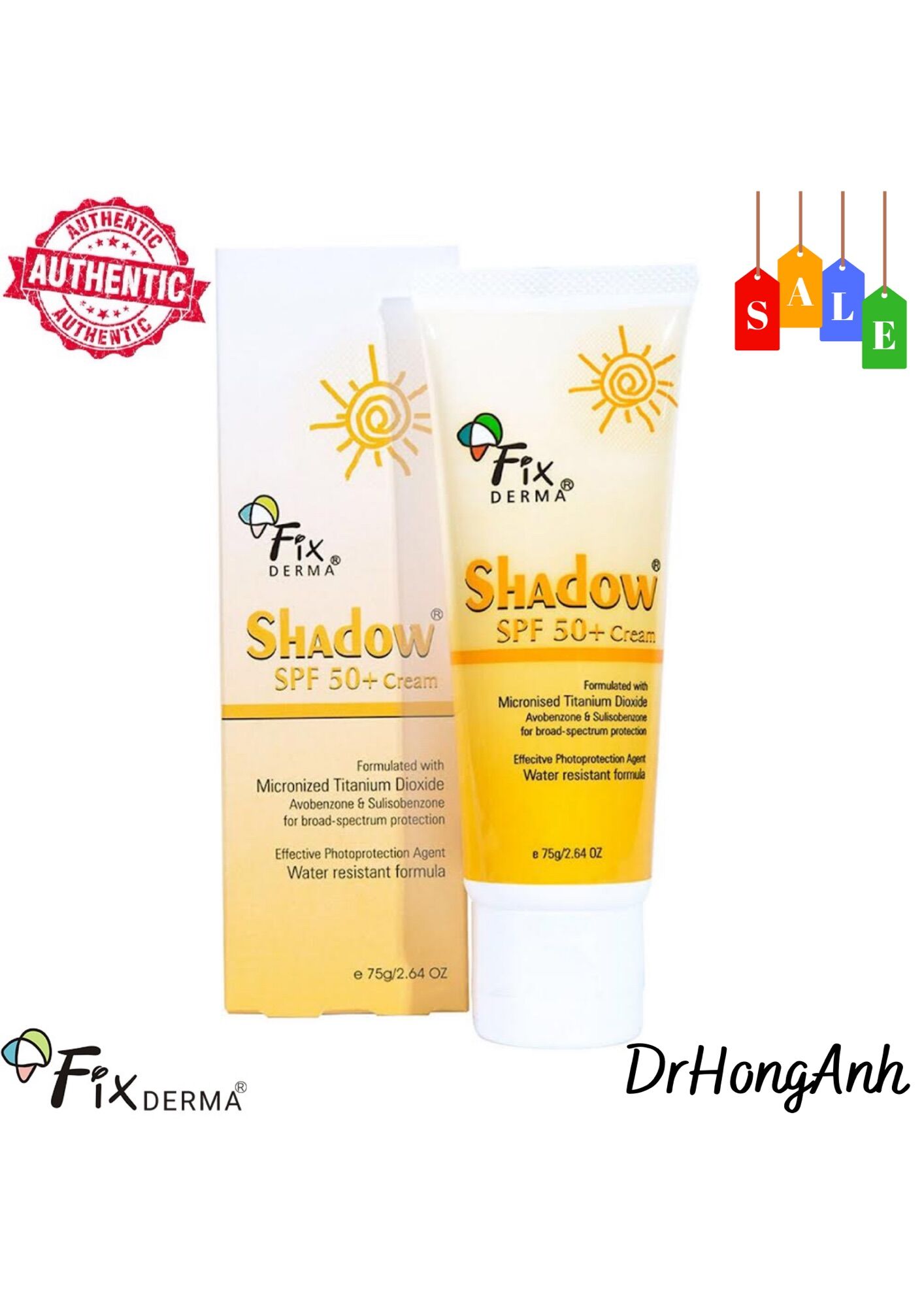 (CHÍNH HÃNG GIÁ RẺ) Kem chống nắng FIXDERMA SHADOW SPF 50+ CREAM 75g