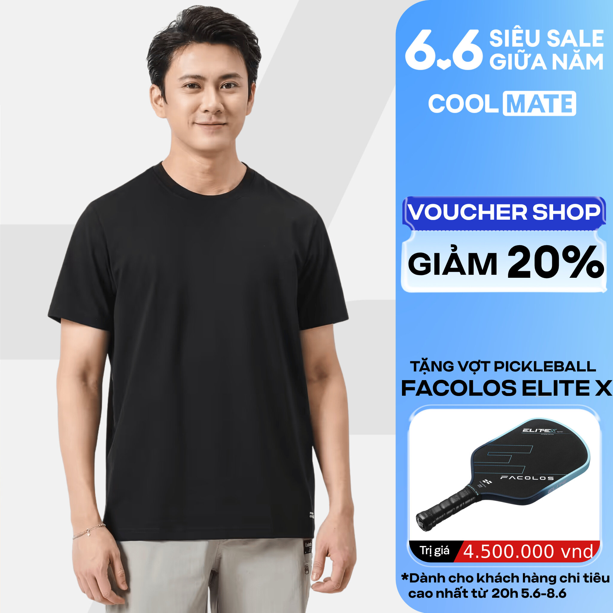 Áo thun nam cao cấp Cotton Compact phiên bản Premium hạn chế nhăn, thoảii mái, thoáng mát nhiều màu - Coolmate
