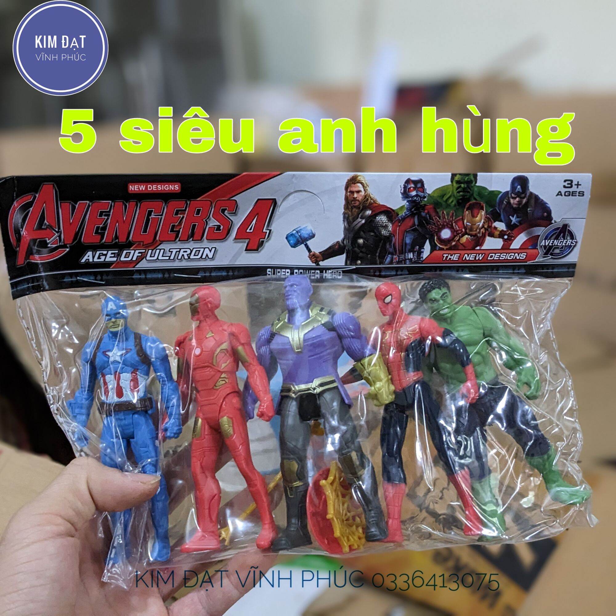 Bộ đồ chơi 5 siêu anh hùng Avengers . Mô hình siêu anh hùng người nhện