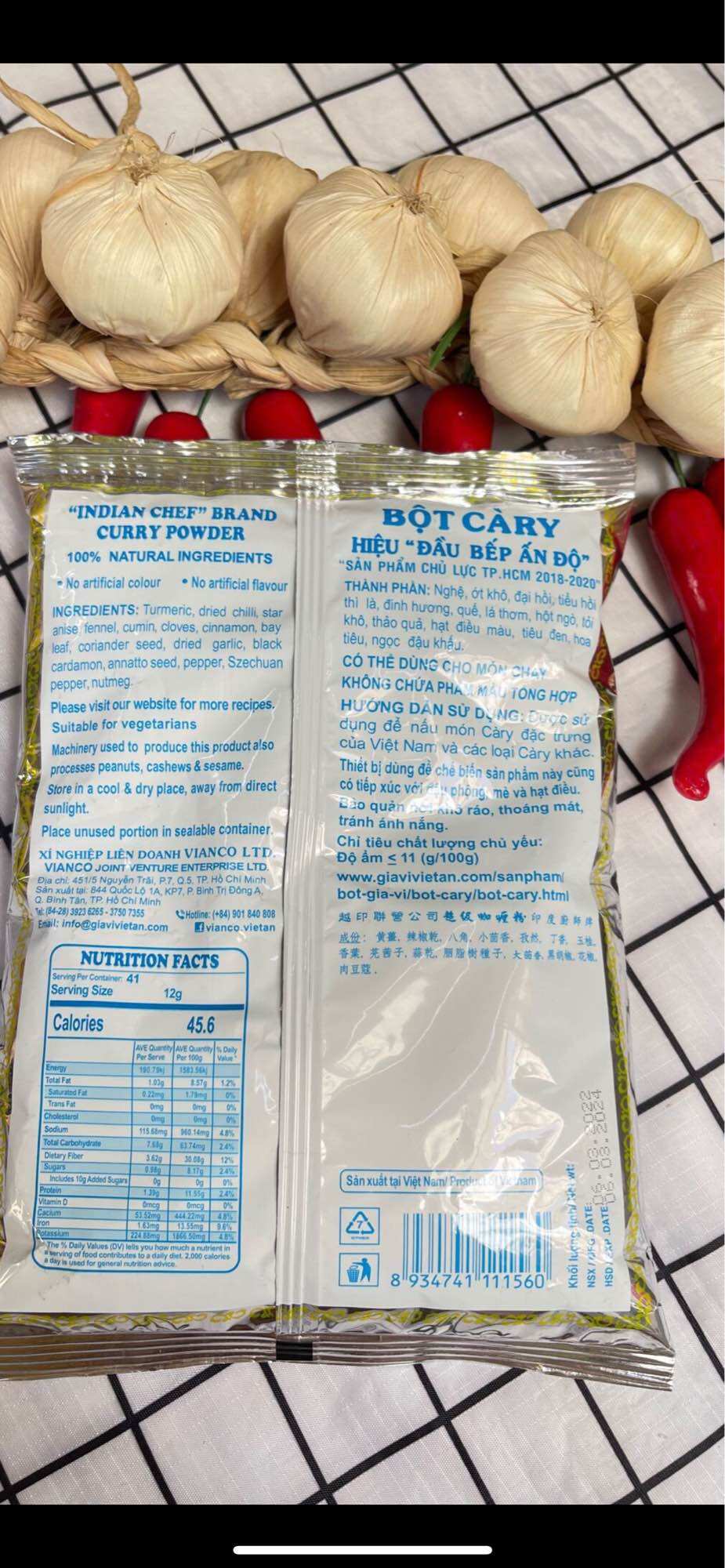 BỘT CARY / BỘT CARI ÔNG GIÀ ẤN HIỆU VIANCO 500GRAM