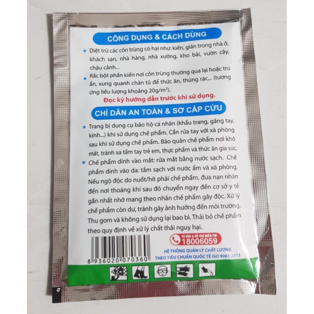 Combo 10 goi Bột phấn diệt Kiến, gián, cuốn chiếu Vipesco 50g