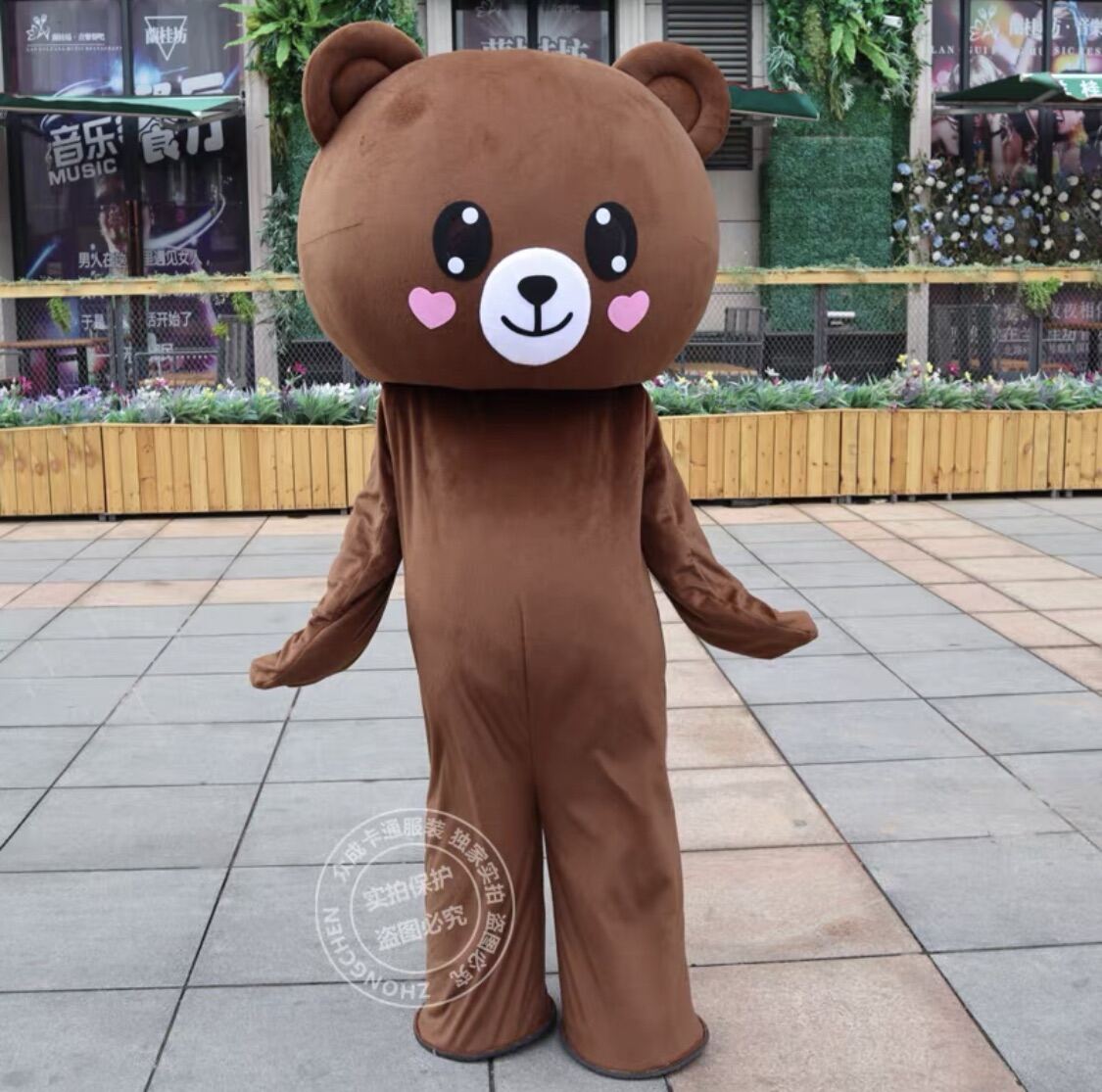 MASCOT GẤU LẦY BROWN SIZE ĐẠI ĐẦU SIÊU TO