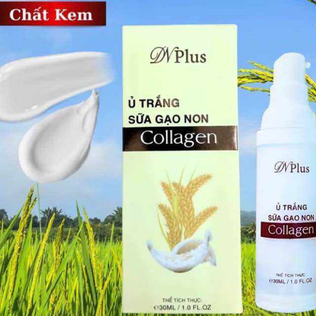 Ủ Trắng Sữa Gạo Non Lúa Mạch Collagen Hổ Trợ Trắng Da 30ml