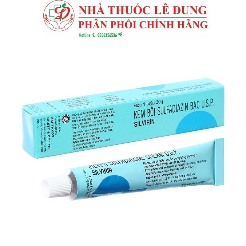 Gel Bôi Phỏng Silvirin 20g Phòng Ngừa Nhiễm Khuẩn Do Bỏng