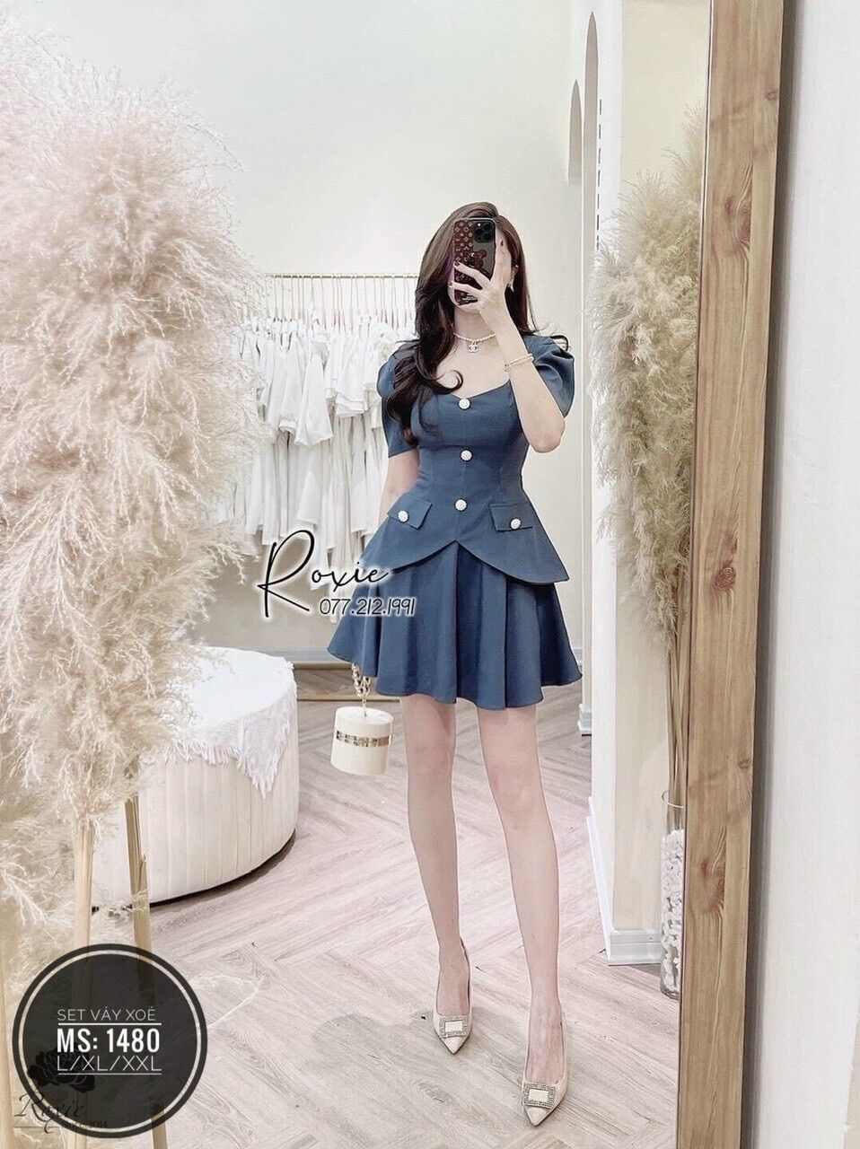 [ Ảnh thật ] 55-90kg Bigsize ĐẦM XOÈ PEPLUM (MS1480)