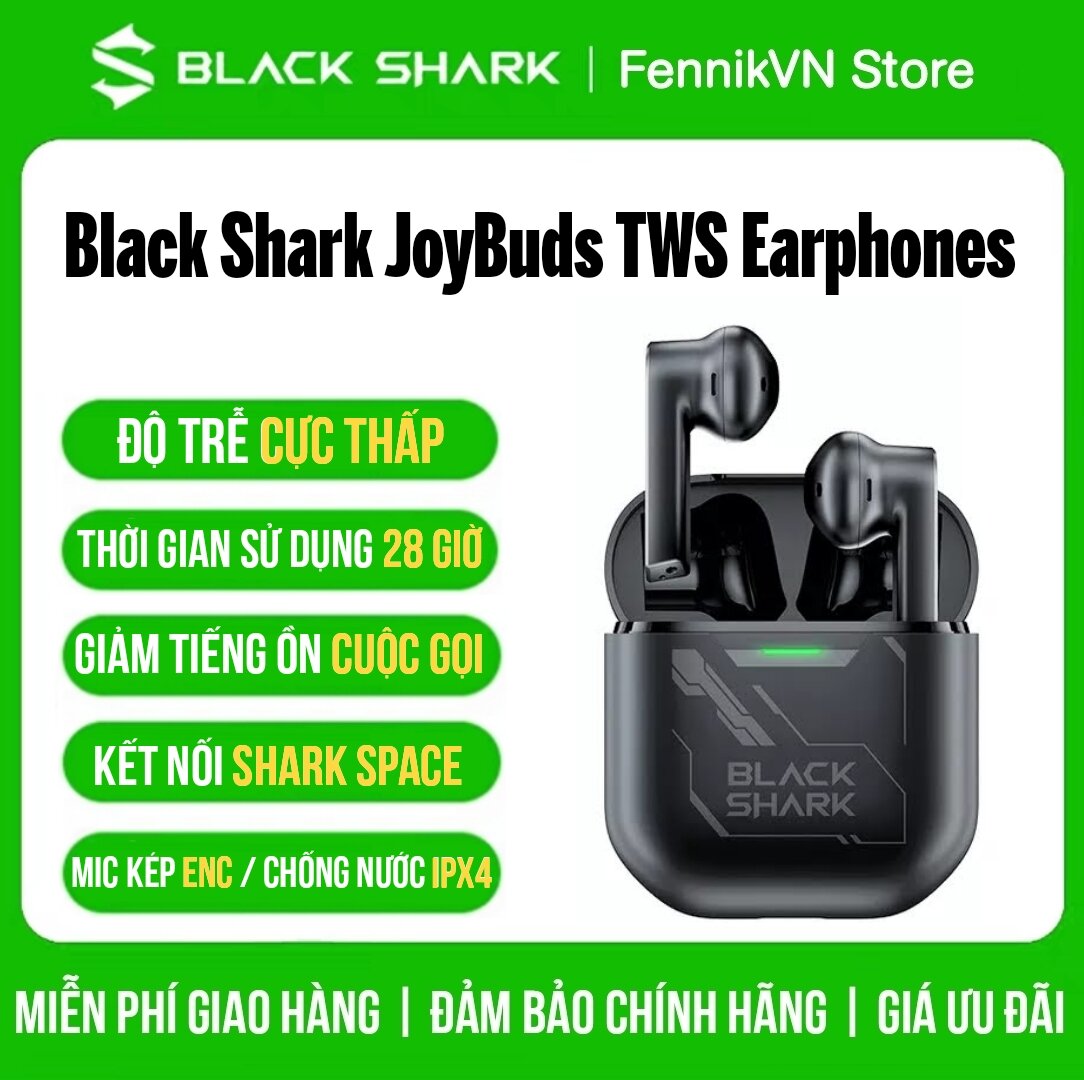 Tai Nghe Black Shark JoyBuds TWS Fengming True Wireless, Trắng Đen
