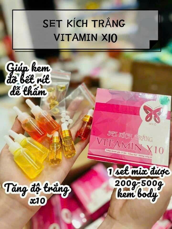Set kích trắng vitamin x10.