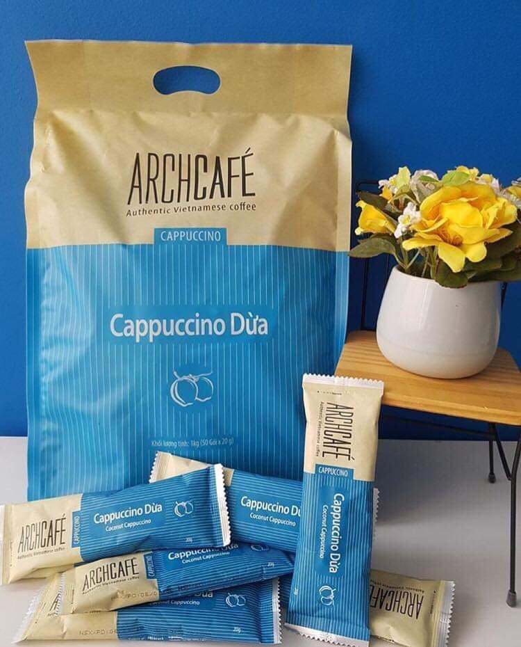 Cappuccino Dừa - Archcafe- Dạng túi 50 Gói*20G (date mới 11/2023)