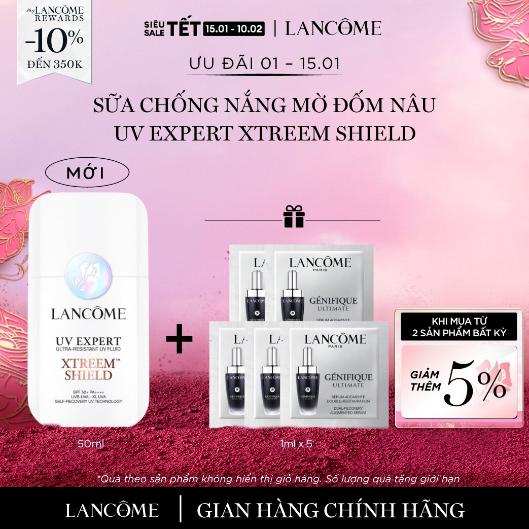   CHỈ 1-15 1 - Voucher 10% - TỐI ĐA 350K  SỮA CHỐNG NẮNG MỜ ĐỐM NÂU EXPERT XTREEM SHIELD SPF50 B50ML LANCOME 