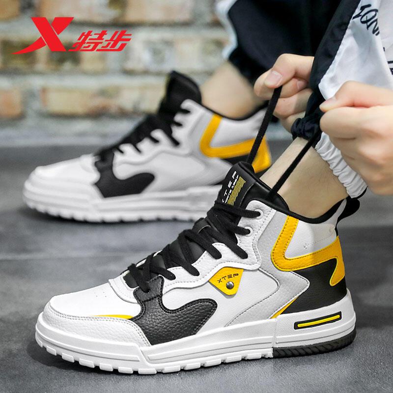 XTEP/XTEP Nam Ban Giày 2024 Mùa Xuân Mới Phong Cách Mùa Hè Giày Da Thật Chính Hãng Da Thấp Mắt Cá Chân Da Tổng Hợp Chống Thấm Nước chống Trơn Trượt Đế Cao Su Nhẹ