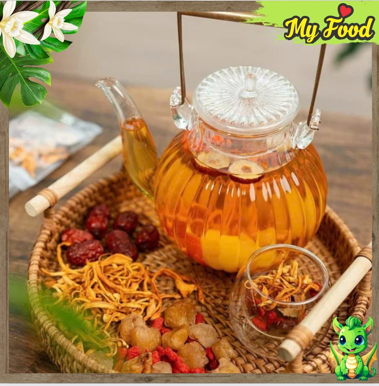 Hộp 10 gói Trà đông trùng hạ thảo tứ vị gói to