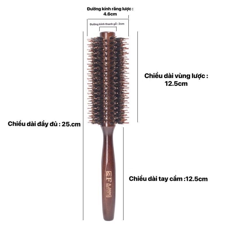 Lược Tròn Tạo Kiểu Tóc , Cán Gỗ Cao Cấp