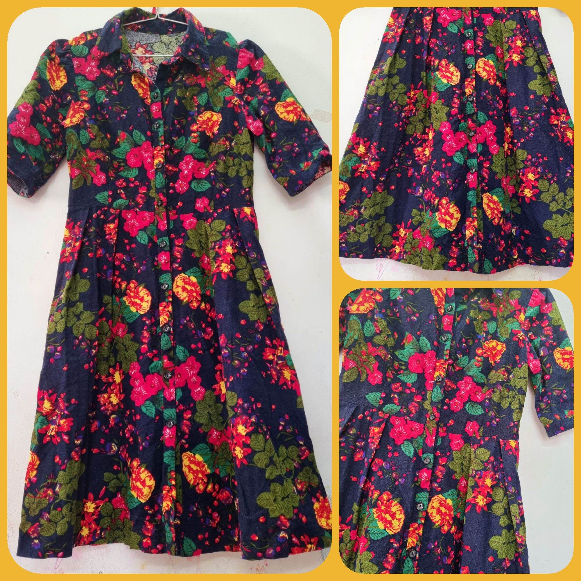 Thanh lý tủ đồ - đầm kk sơ mi hoa tay lỡ size m