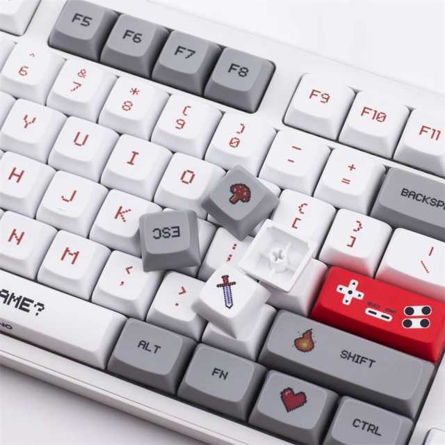 Keycaps PBT XDA Mario Grey White 104+22